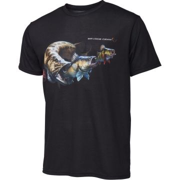 Tricou Savage Gear Cannibal Black (Marime: L)