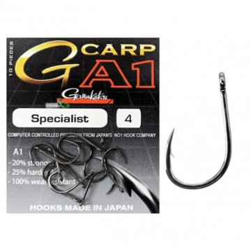 Carlige Gamakatsu A1 G-Carp Specialist, Black, 10buc plic Carlige Gamakatsu A1 G-Carp Specialist, Black, 10buc plic