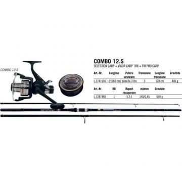 Kit crap Lineaeffe lanseta Carp Selection3.60m + mulineta Vigor Carp Kit crap Lineaeffe lanseta Carp Selection3.60m + mulineta Vigor Carp