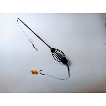 montura pescuit crap cu momitor cu autointepare carlig legat pe fir de par montura pescuit crap cu momitor cu autointepare carlig legat pe fir de par