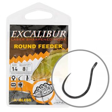 Carlige Excalibur Round Feeder Barbless (Marime Carlige: Nr. 12)