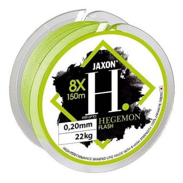 Fir textil Jaxon Hegemon 8X Flash, verde fluo, 150m (Diametru fir: 0.06 mm)