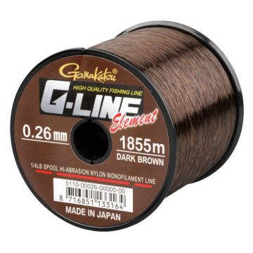 Fir Gamakatsu G-Line Element Dark Brown (Diametru fir: 0.26 mm)