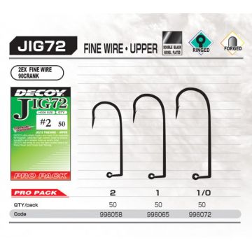 Set Carlige Jig Decoy Pro Pack Jig72 Upper Fine Wire (Marime Carlige: Nr. 1/0)